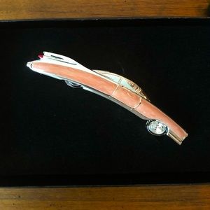 Gorgeous BOB MACKIE Art Deco Pink Cadillac Enamel Car Pin Brooch IOB